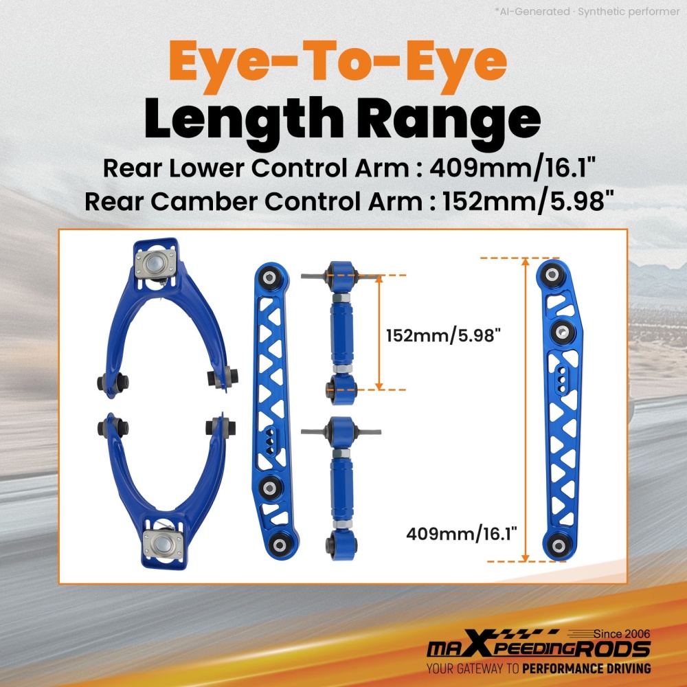 Rear LowerFront Upper Control Arms + Rear Camber Kit For 96-00 compatible for Honda Civic