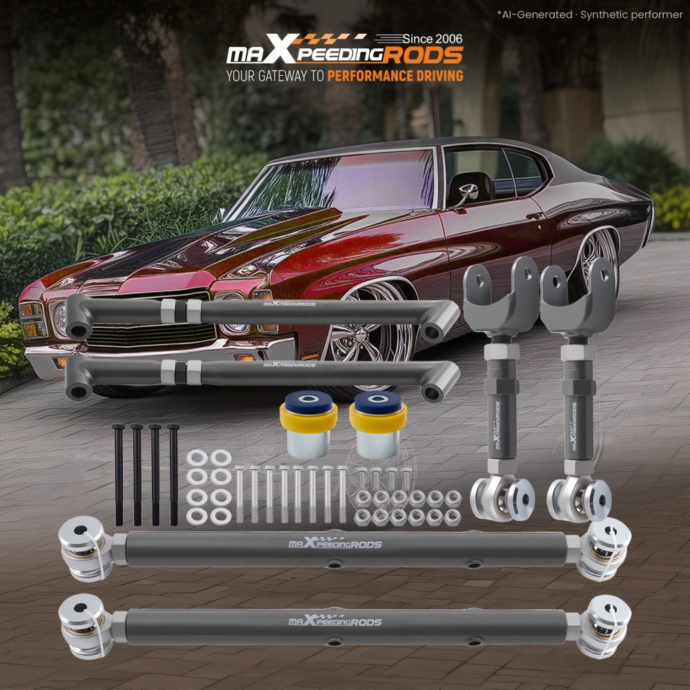 Rear Control Arms Set Lower Upper compatible for GM A-Body compatible for Chevelle Monte Carlo 1968-1972