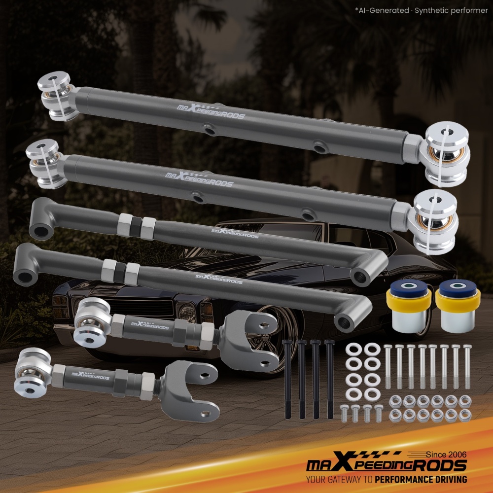 Rear Control Arms Set Lower Upper compatible for GM A-Body compatible for Chevelle Monte Carlo 1968-1972