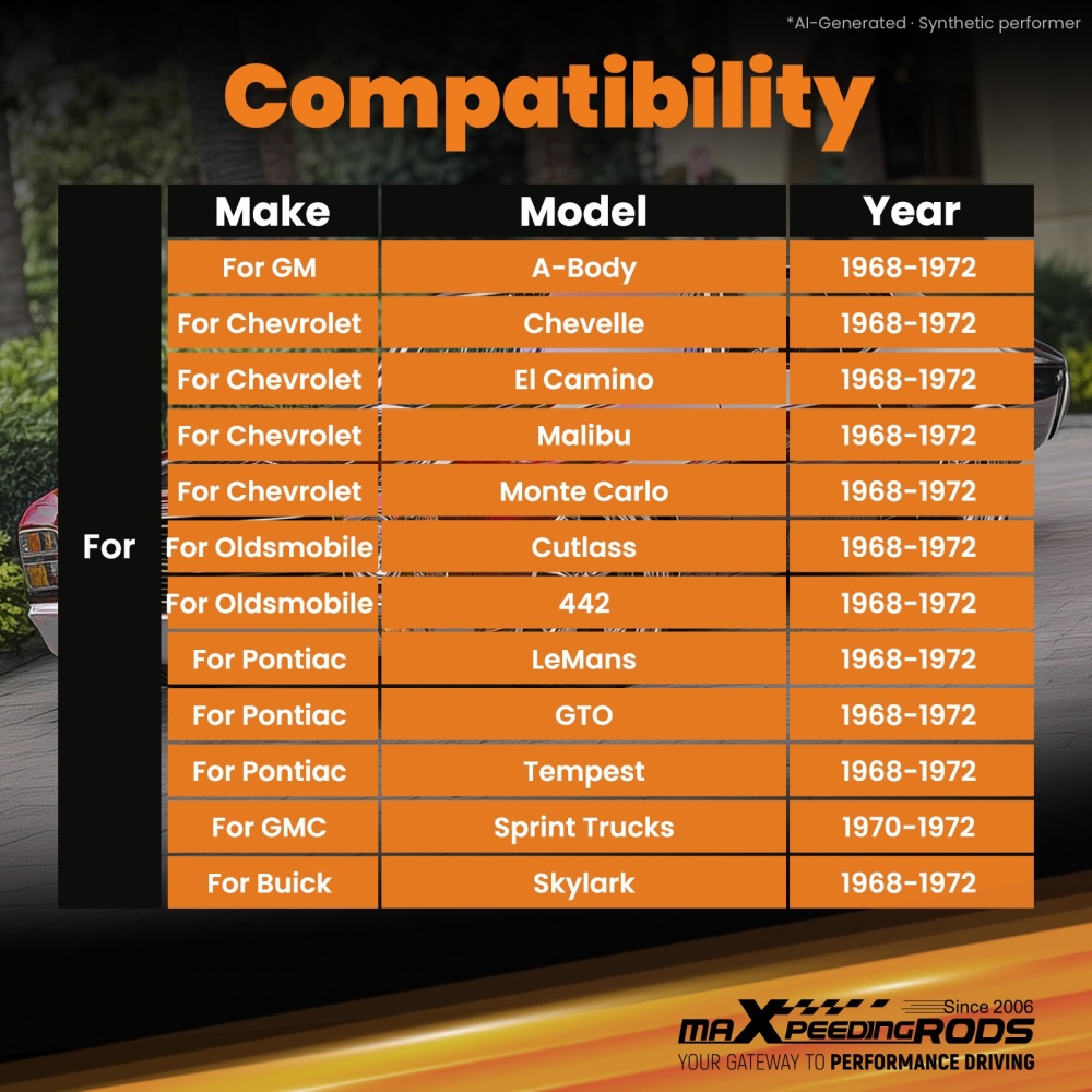 Rear Control Arms Set Lower Upper compatible for GM A-Body compatible for Chevelle Monte Carlo 1968-1972