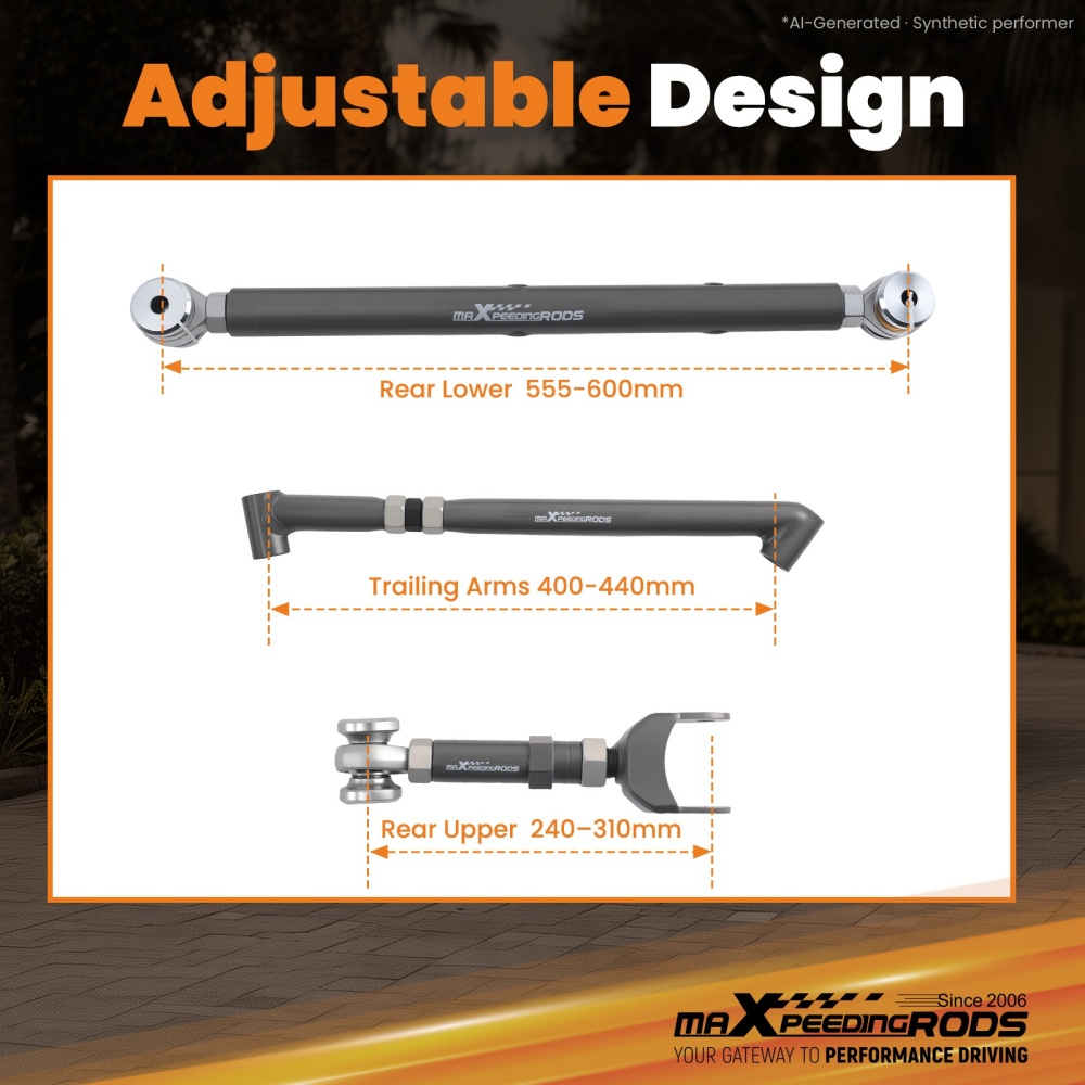 Rear Control Arms Set Lower Upper compatible for GM A-Body compatible for Chevelle Monte Carlo 1968-1972