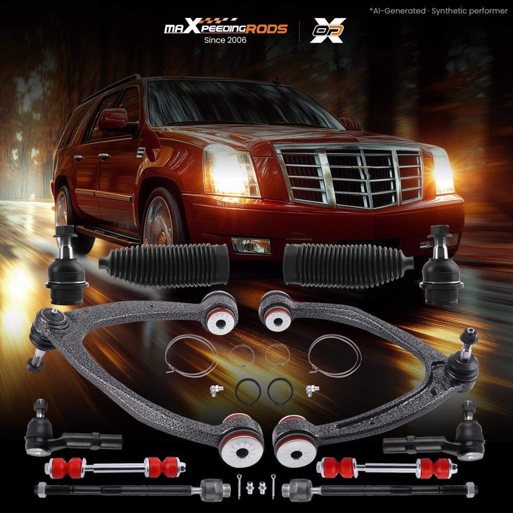 12pcs Front Control Arms w/ Poly Bushing For 2007-2014 compatible for Cadillac Escalade EXT/ESV