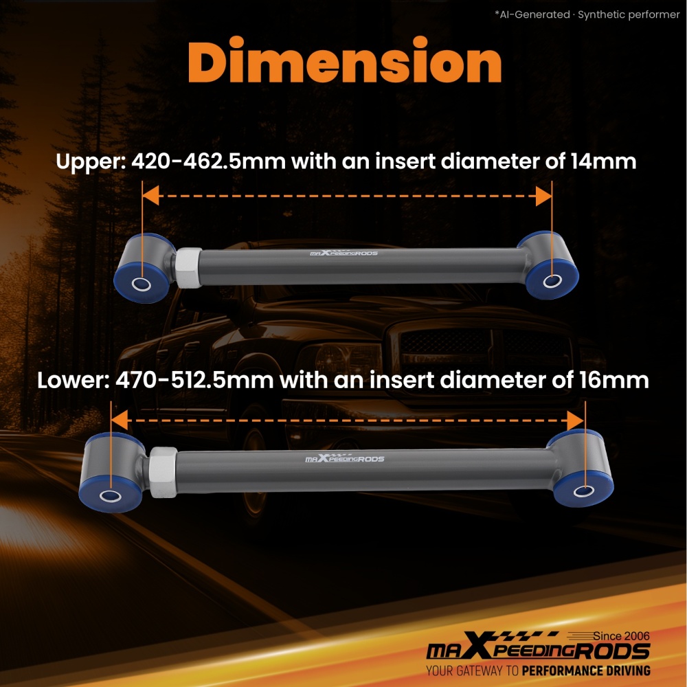 Adjustable Upgraded Front Control Arms For 1994-2009 compatible for Dodge Ram 4x4 4WD 0-6