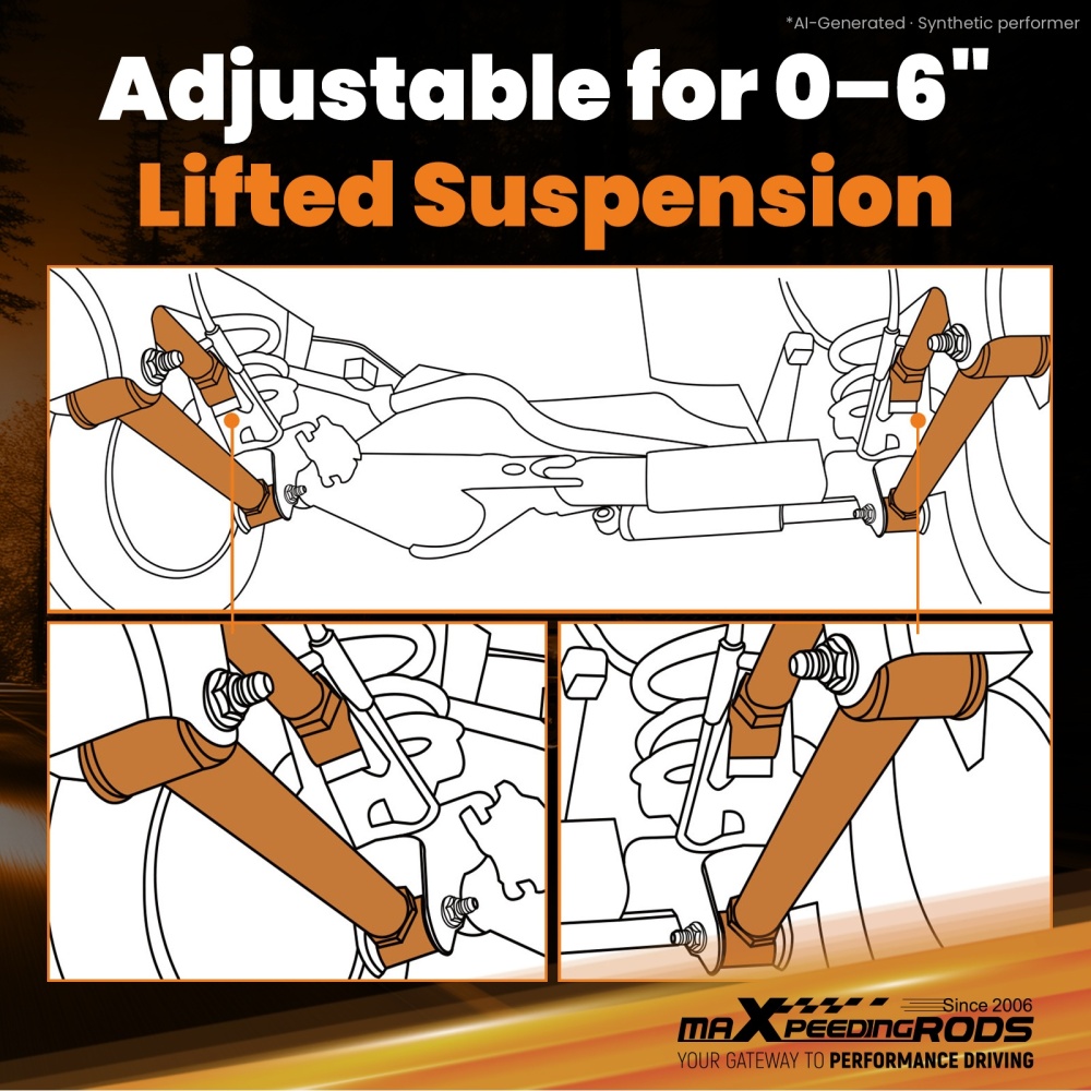 Adjustable Upgraded Front Control Arms For 1994-2009 compatible for Dodge Ram 4x4 4WD 0-6