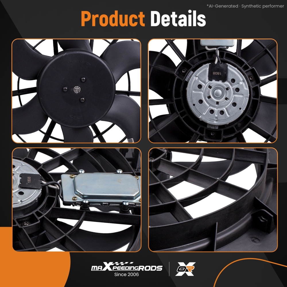 Radiator Cooling Fan Assembly compatible for BMW E46 320i 323Ci 323i/325Ci 17117503761