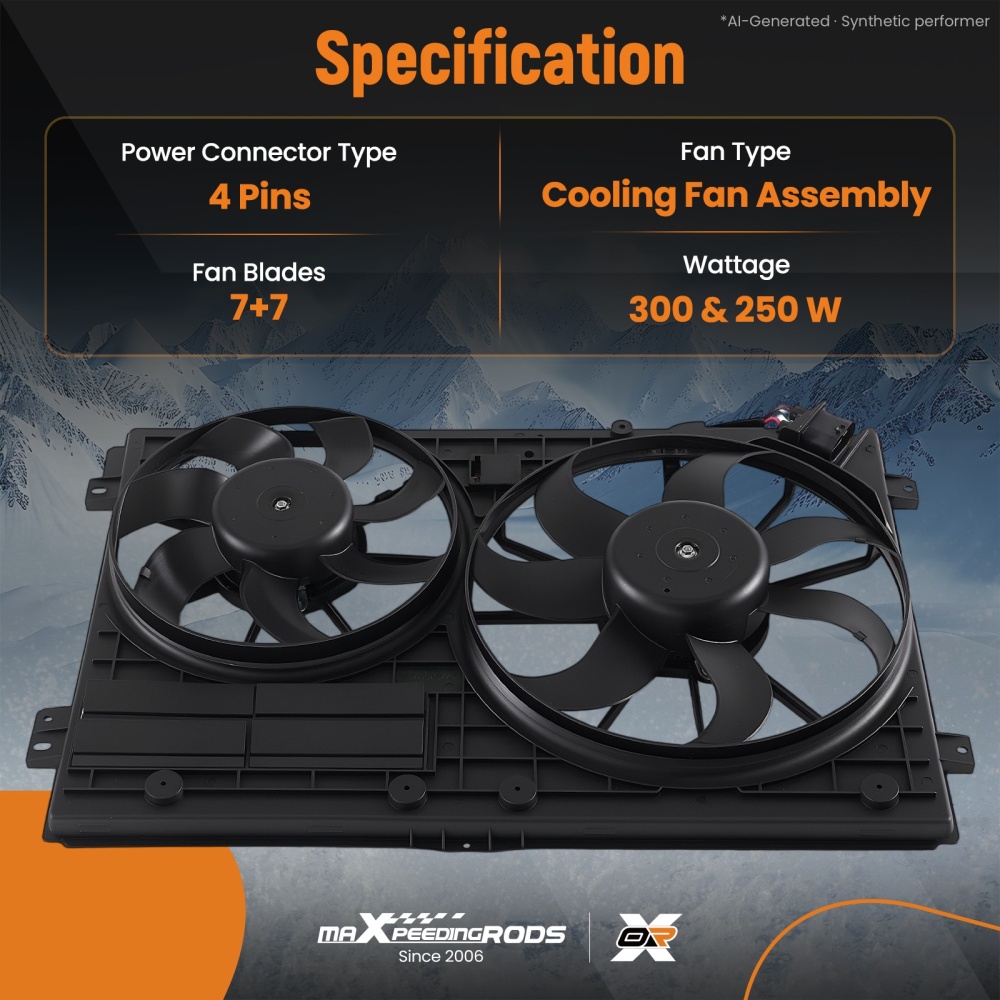 Radiator Cooling Fan compatible for Audi A3/TT compatible for VW Jetta Passat 1K0959455EA 1K0959455ET