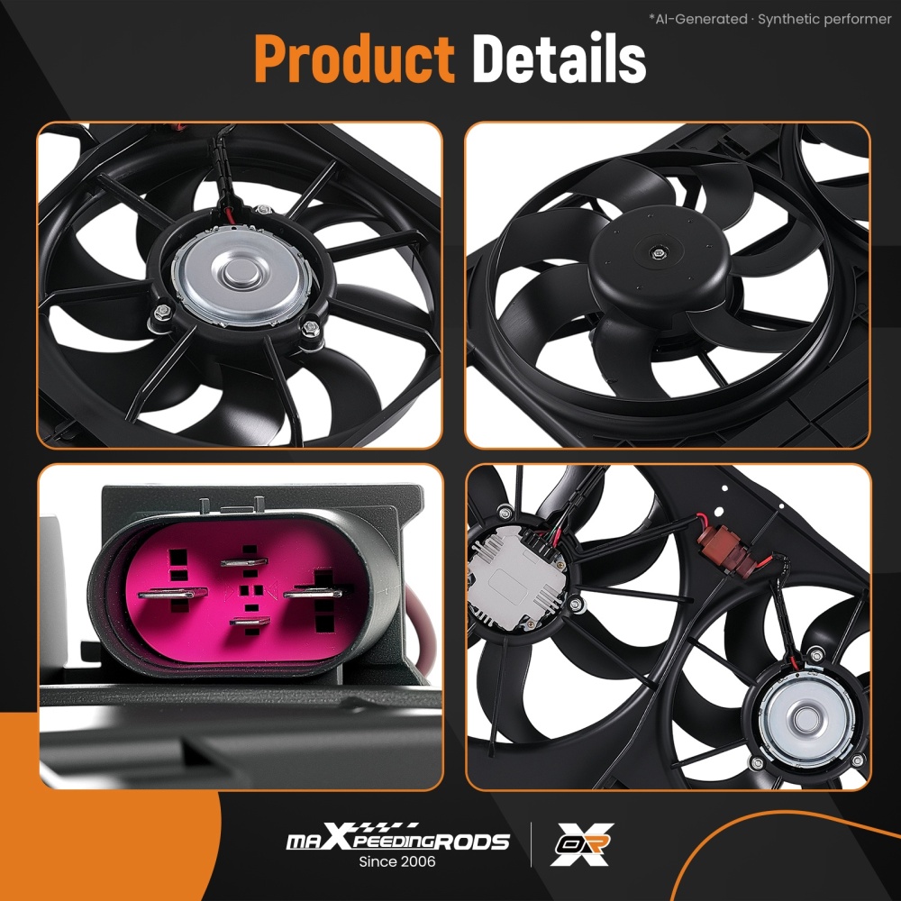 Radiator Cooling Fan compatible for Audi A3/TT compatible for VW Jetta Passat 1K0959455EA 1K0959455ET