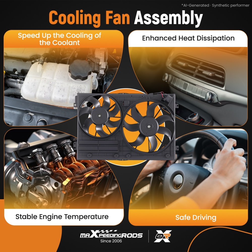 Radiator Cooling Fan compatible for Audi A3/TT compatible for VW Jetta Passat 1K0959455EA 1K0959455ET