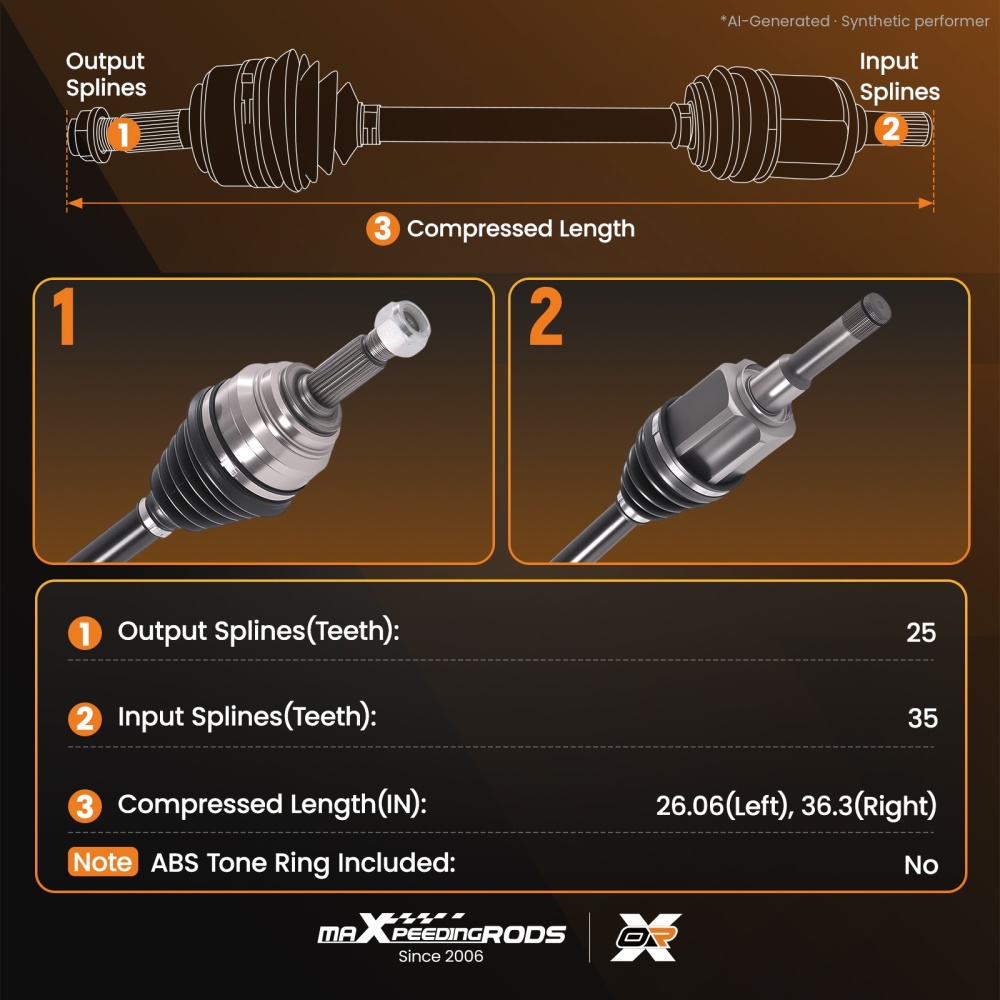 Front Left Right CV Axle Assembly compatible for Ford EcoSport 2018 2019 2020 To 10/29/2019