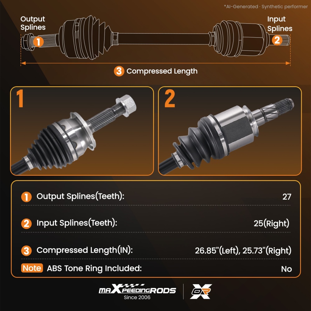Front Pair CV Axle Joint Shaft compatible for INFINITI FX37 3.7L V6 AWD 2013