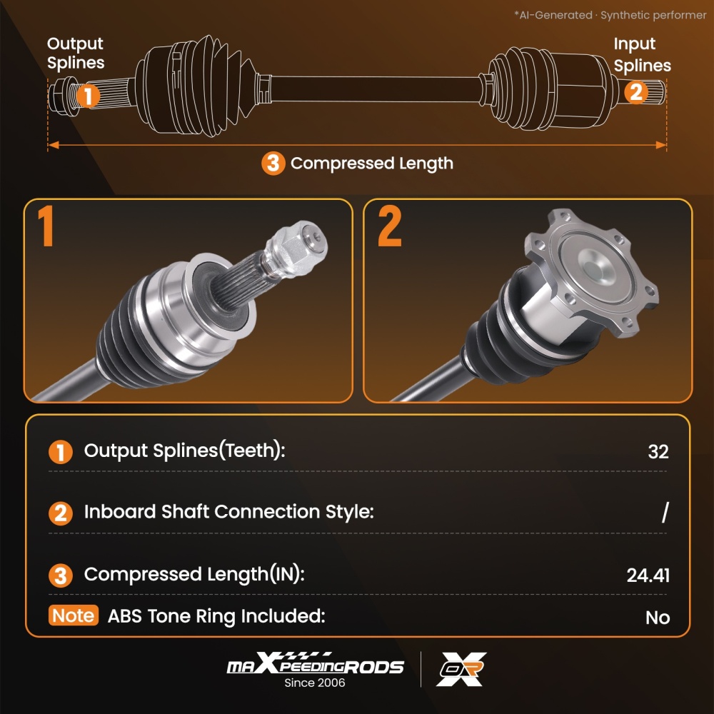Rear Left CV Axle Assembly compatible for INFINITI G25 2011-2012 Q40 2015 compatible for Nissan 370Z 3.7L