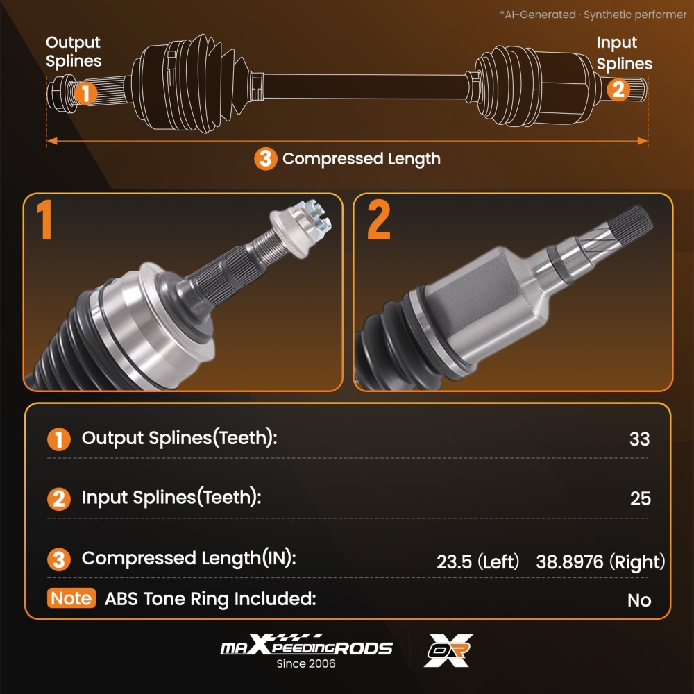 Front Pair CV Joint Axle Shaft compatible for Chevrolet Cruze 2011 12 13 14 15 2016 Manual
