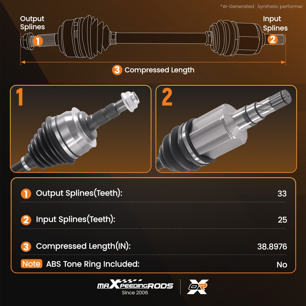 Front Right Side CV Axle Assembly compatible for Chevrolet Cruze 1.4L 1.8L 2011-2015