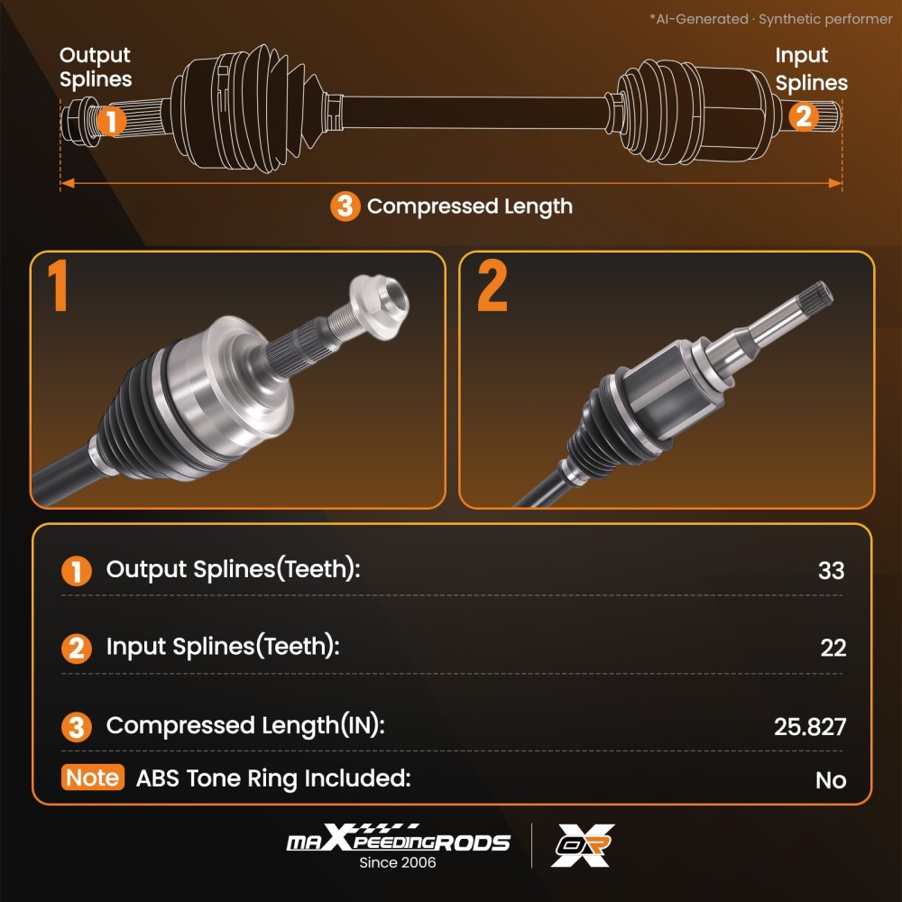 Automatic CV Half Axle Shaft compatible for Chevrolet Cruze 1.4L 2016-2019 Front Left Right