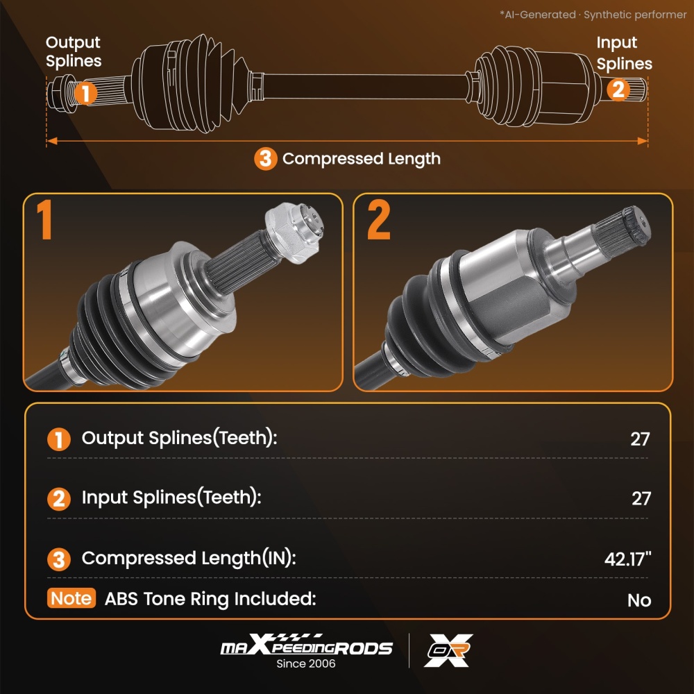 Front Right CV Joint Axle Assembly compatible for Lincoln MKX 3.7L compatible for Ford Edge 3.5L AWD