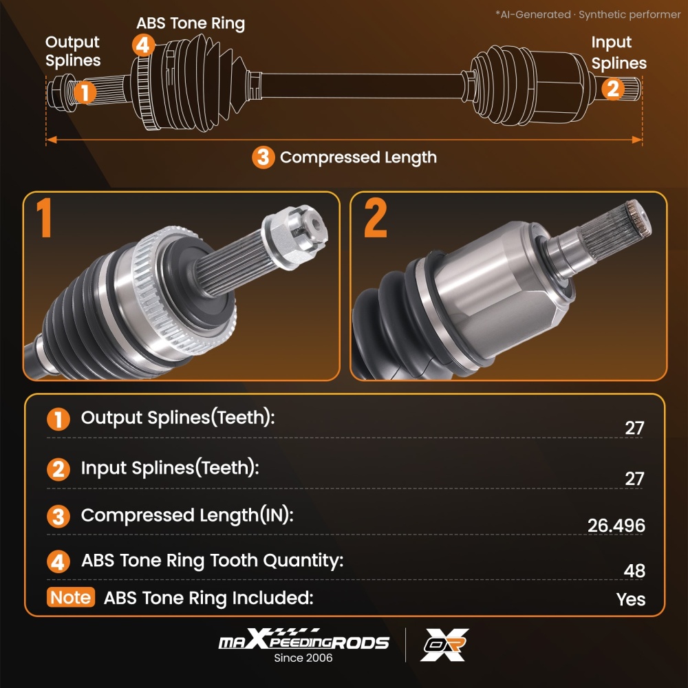 CV Axle Assembly Front Left compatible for Hyundai Tucson 2010-2013 compatible for Kia Sportage 2011-2013