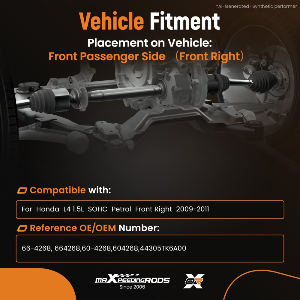 Front Right Passenger Side CV Axle ShaftFor compatible for Honda Fit 2009 2010 2011