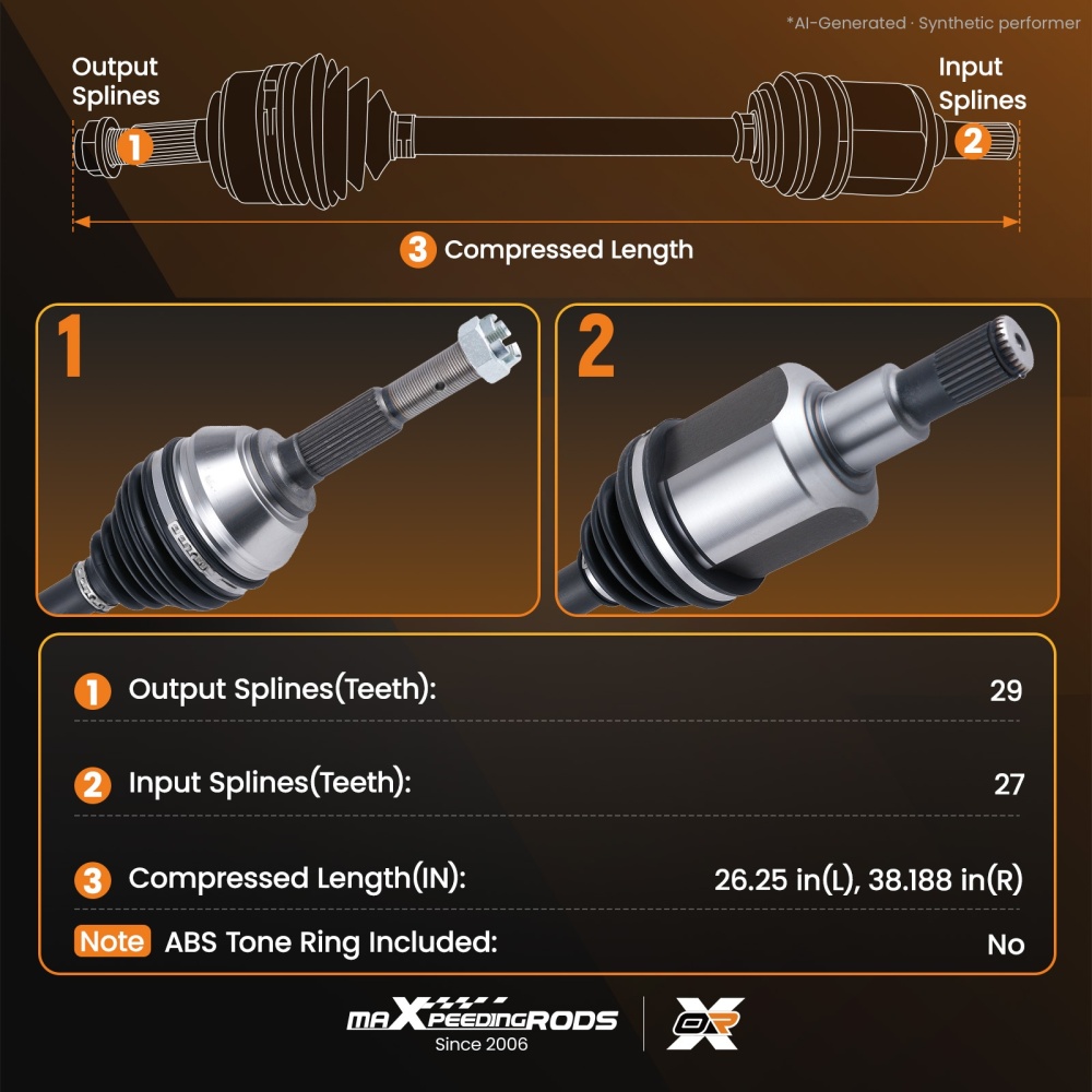 AWD Front Pair compatible for Nissan Rogue 2008-13 Rogue Select 2014-2015 CV Axle Shaft