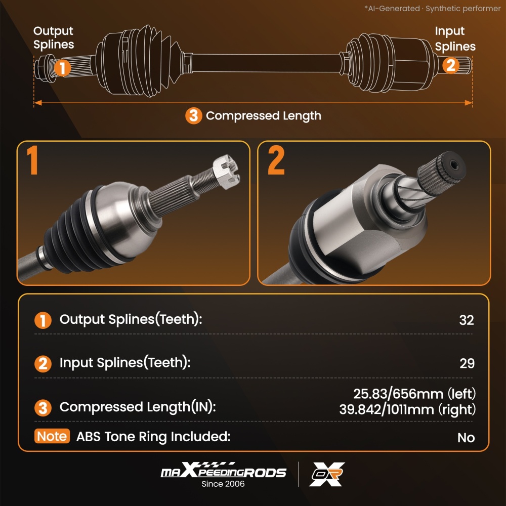 CV Joint Axles Front LeftRight compatible for Nissan Maxima Altima 2016-2020