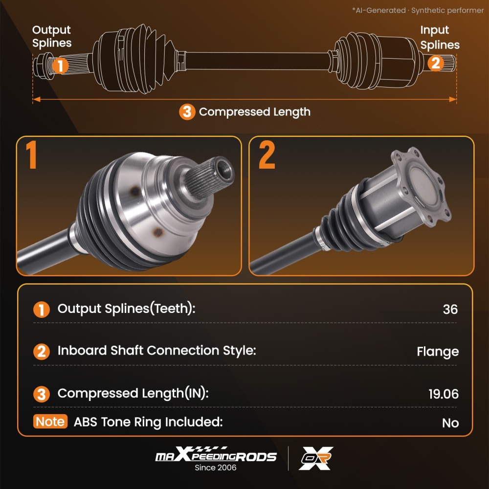 1PCS Front Left CV Axle Shaft for Passat compatible for Volkswagen L4 2.0L 2012 2013 2014-2015
