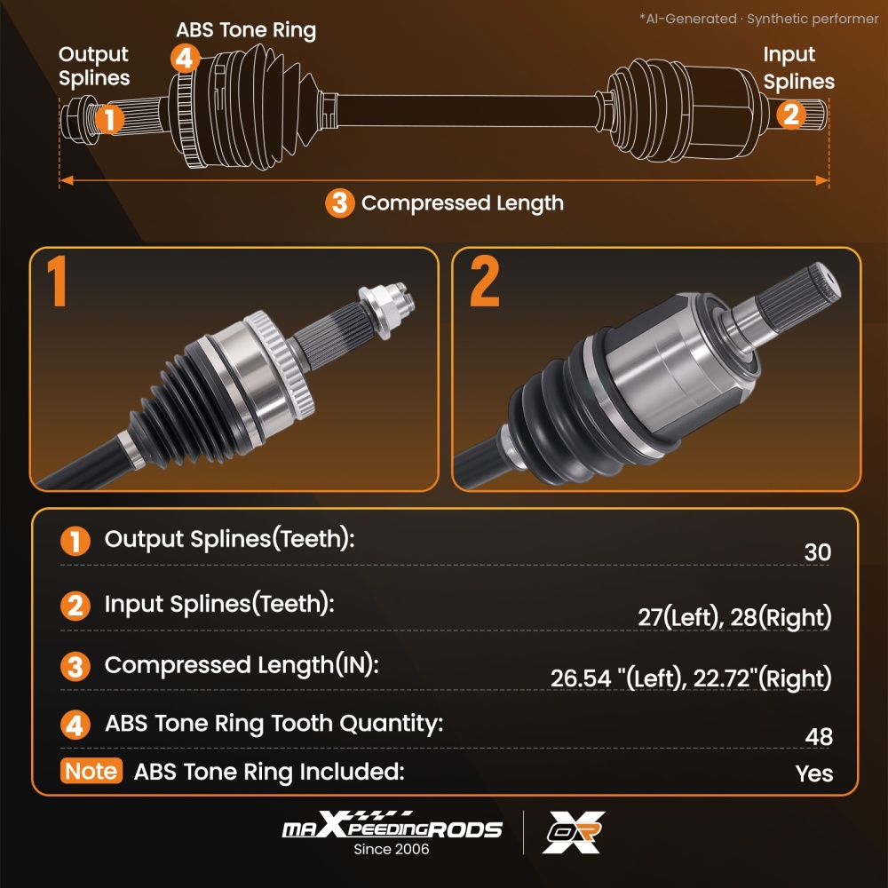 Pair compatible for Hyundai Tucson 18-21 compatible for Kia Sportage 17-21 AWD CV Axle Assembly Front Side
