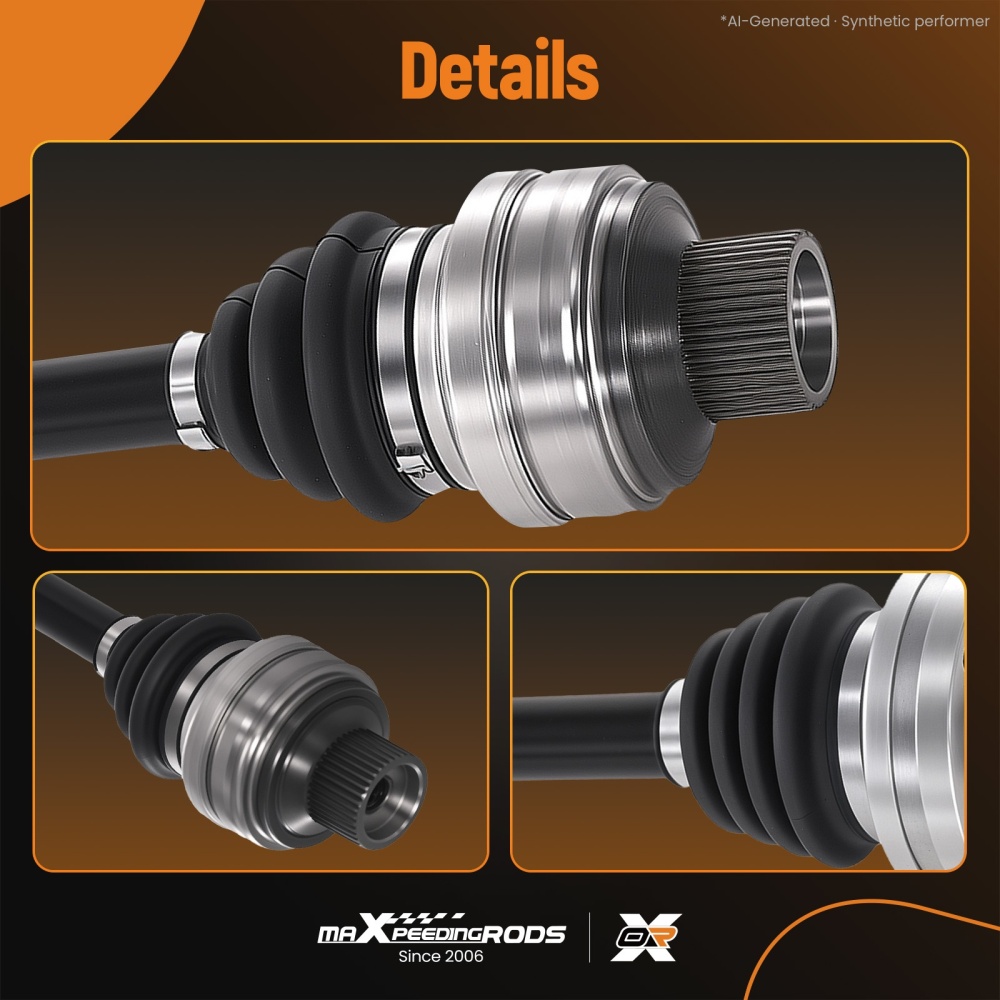 2x AWD CV Axle Shaft Rear Side compatible for Audi A4 Quattro A5 Quattro L4 2.0L 2013-2017