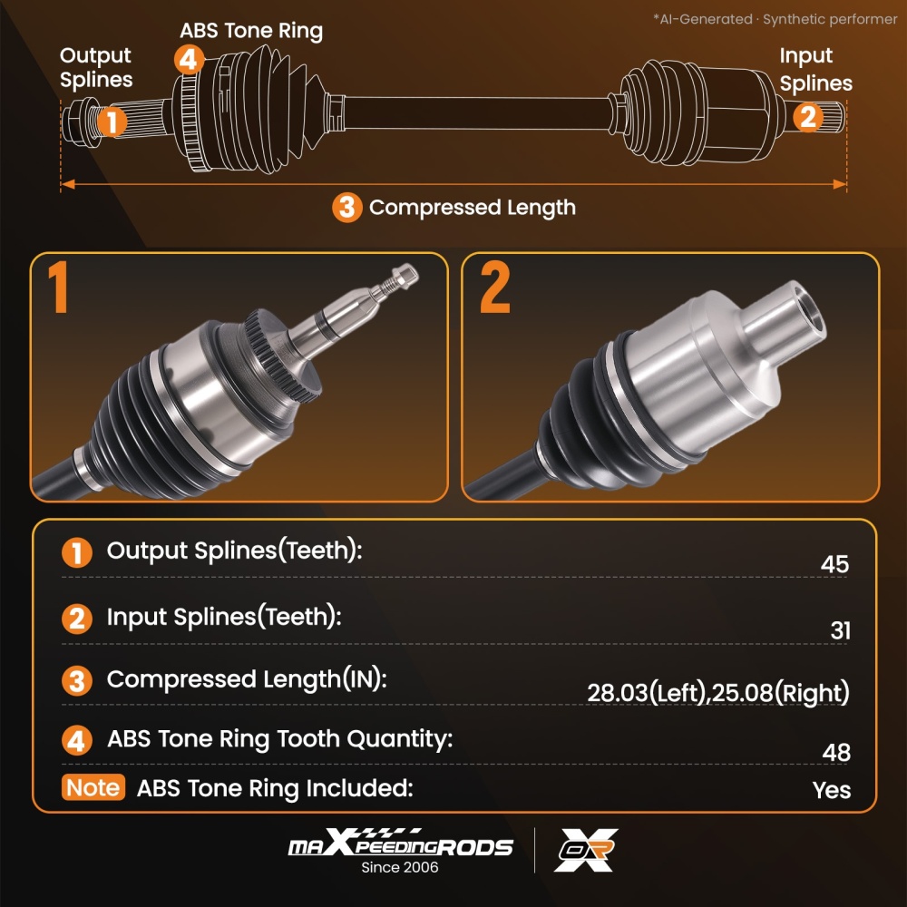 Front Left Right CV Axle Shaft Assembly compatible for Ford F-150 6.2L 2010-2014 NCV11172