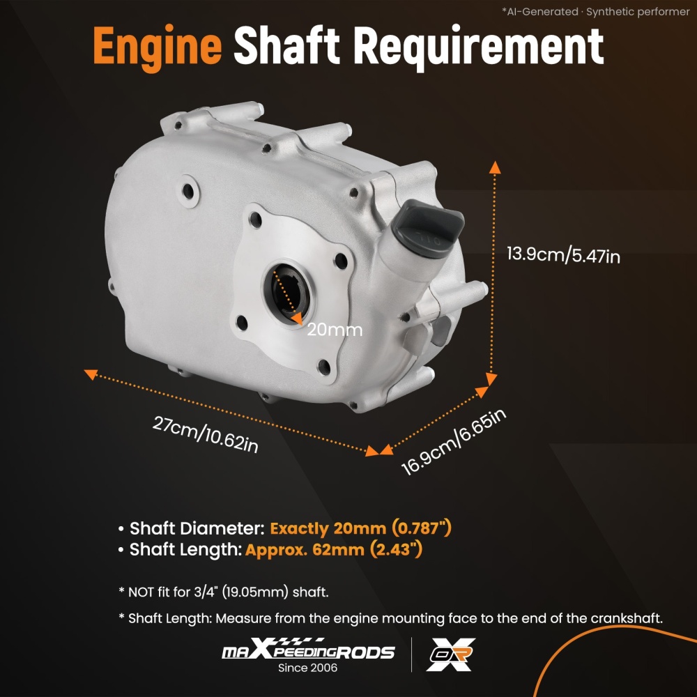 2:1 Reduction Gearbox w/ Wet Clutch Kit compatible for Honda Engine GX160 GX200 5.5HP