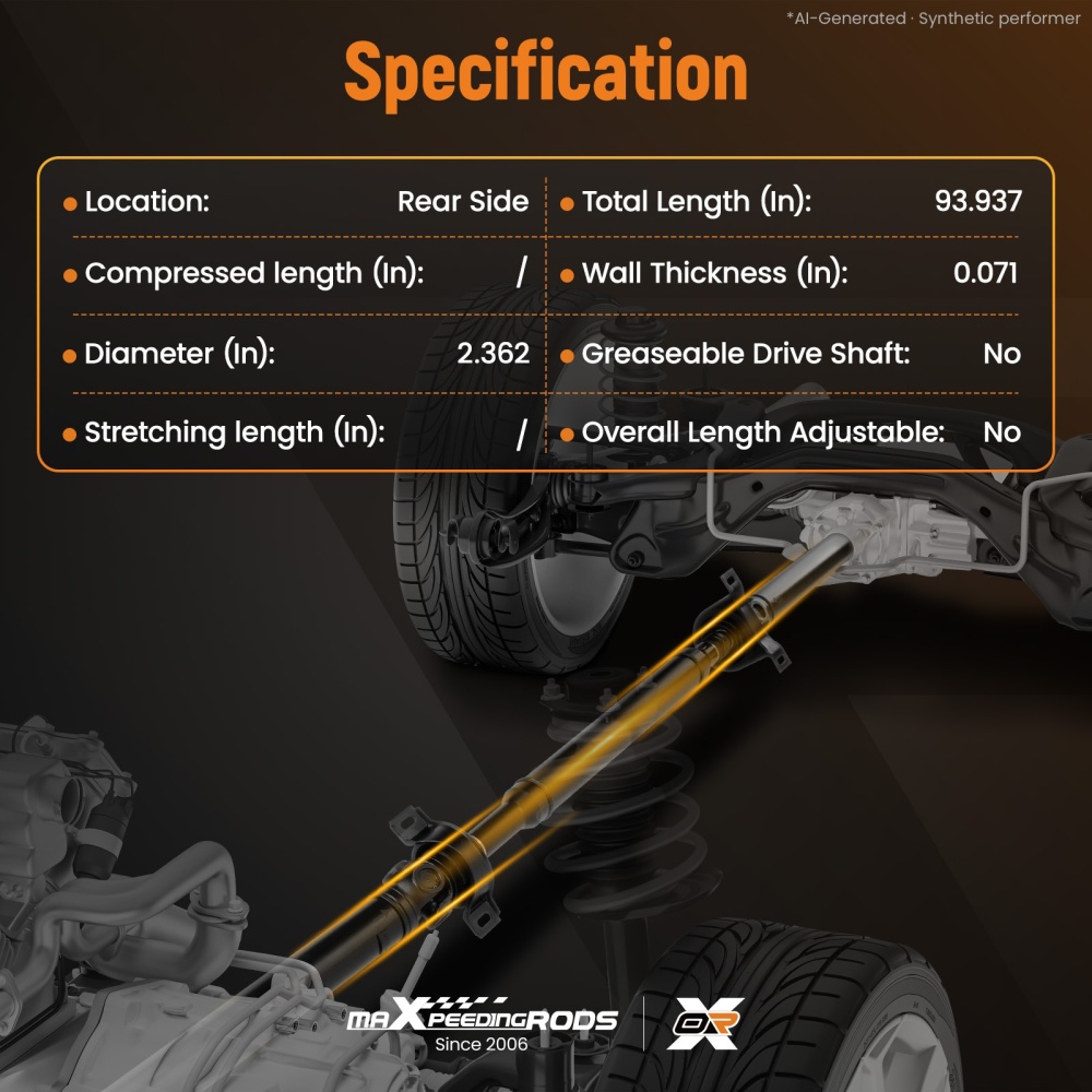 2386mm Propshaft compatible for Mercedes Viano Vito W639 2003-2016 A6394108506 6394108506