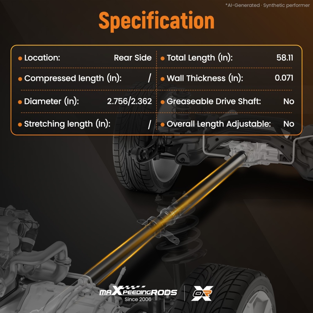 Cardan shaft rear compatible for Audi Q5 8RB quattro 8R0521101P 8R0521101K