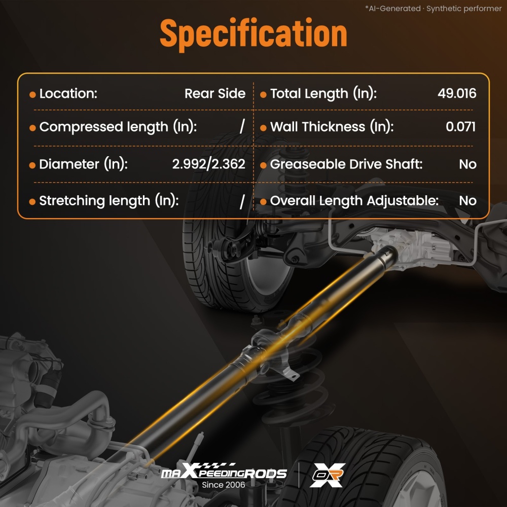 Drive shaft cardan shaft compatible for BMW X3 E83 2.0d 2004-2007 26107579068 26107564741