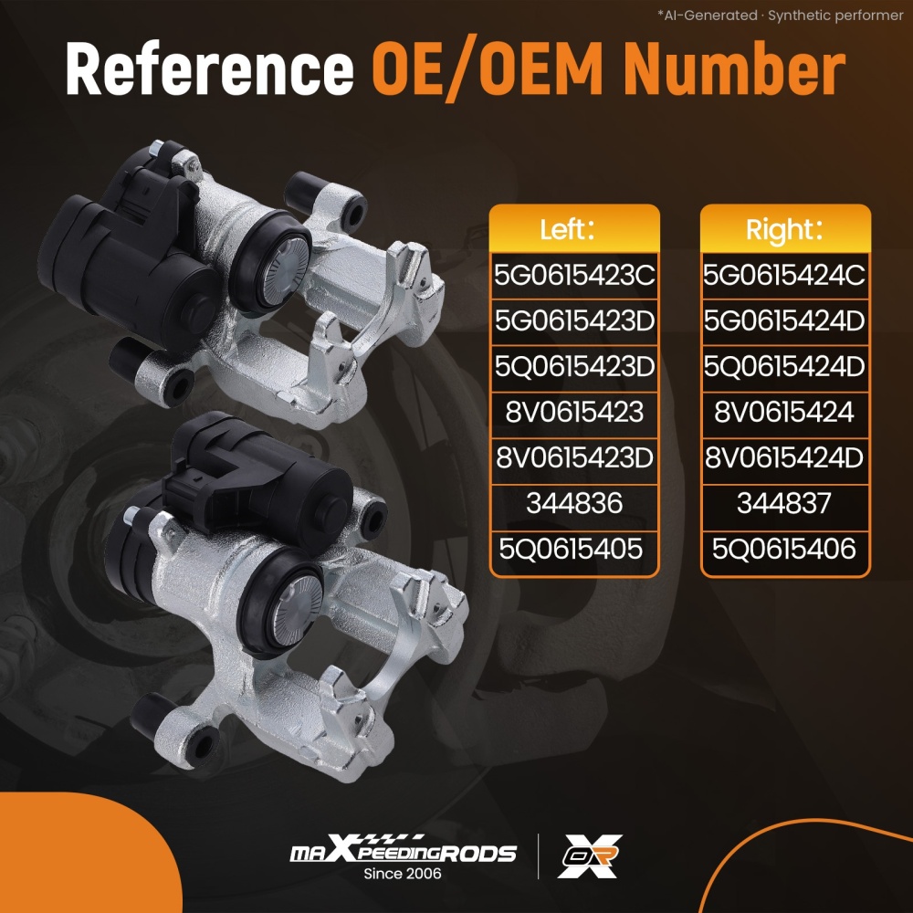 2x Electronic Brake Caliper Rear Left Right compatible for Audi A3 TT compatible for Seat Leon 14-20 272mm