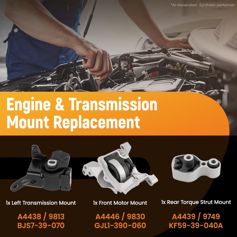 Complete Motor Mount Kit compatible for Mazda 6/CX-5 2.5L Transmission 2014-2017 A4439