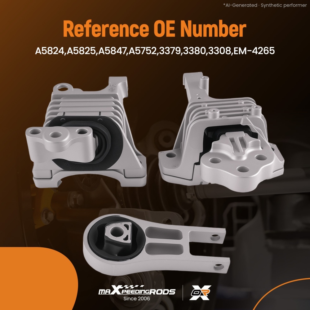 3PCS Engine MountTrans Mount Set compatible for Jeep Cherokee 3.2L 2014-2019 A5824