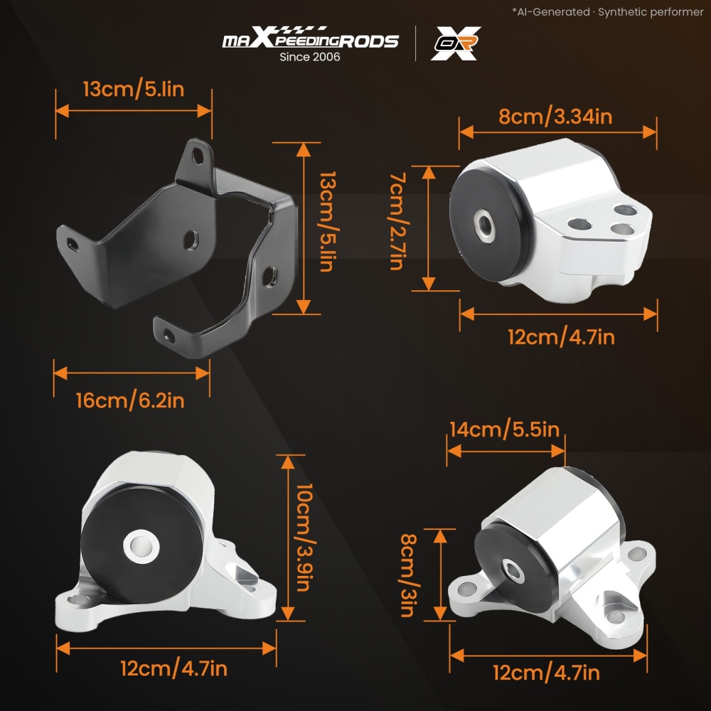 3-Bolt  Engine Trans Mount Kit compatible for Honda Civic EK 1996-2000 B Series Engines
