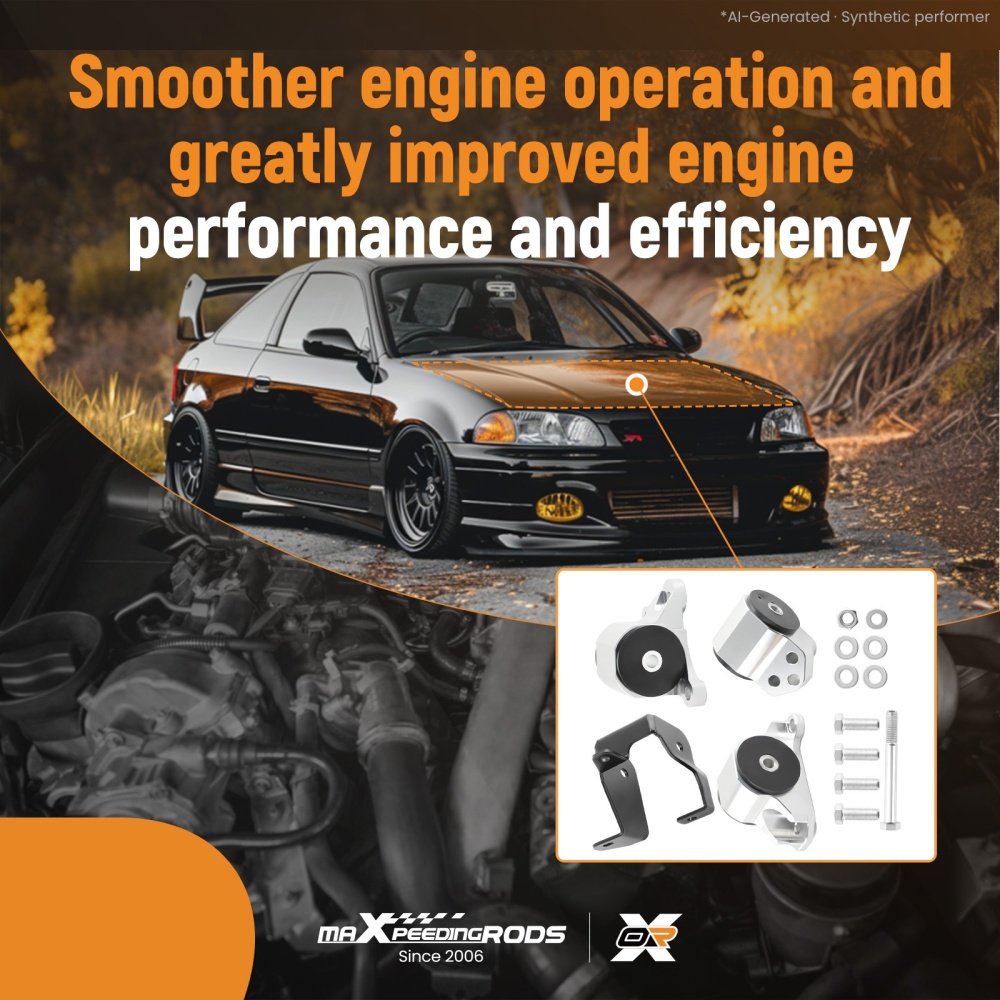 3-Bolt  Engine Trans Mount Kit compatible for Honda Civic EK 1996-2000 B Series Engines