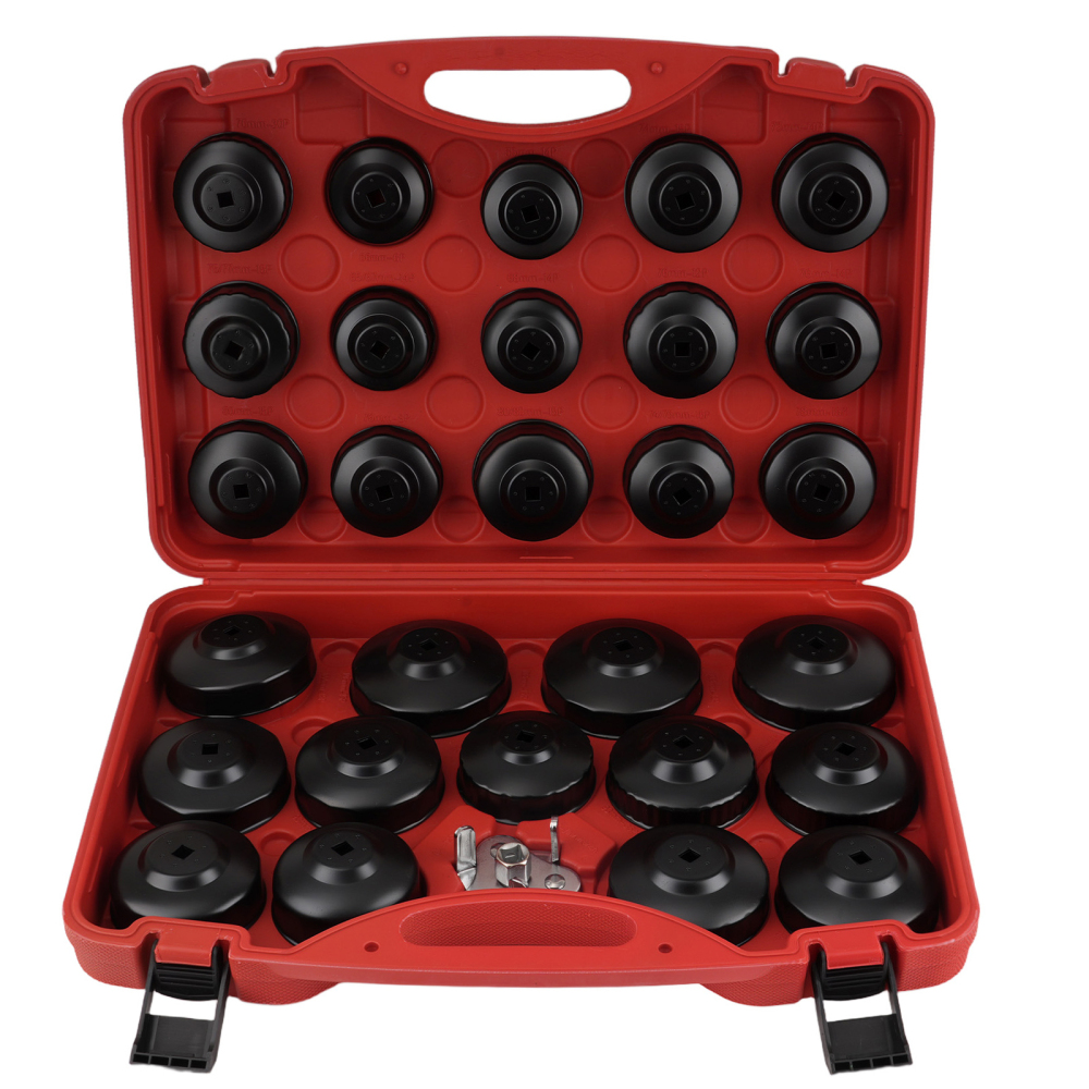 30pc Oil Filter Socket Wrench Set for Car Auto Removal Tool Kit 65-120mm w/ Compatible for Case