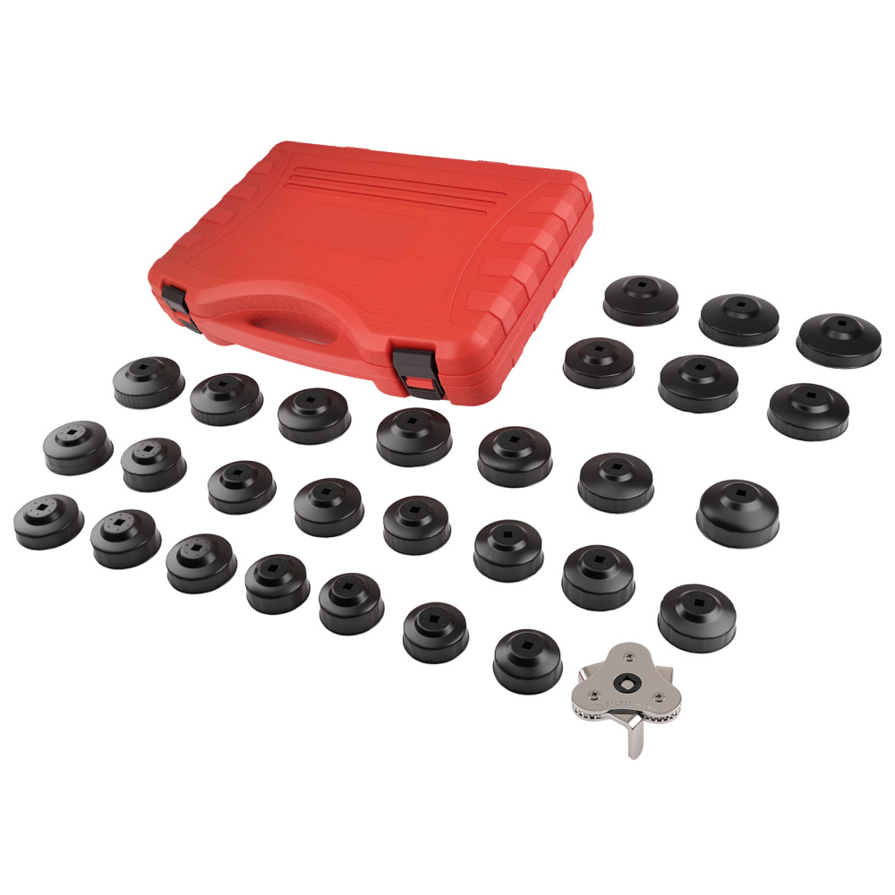 30pc Oil Filter Socket Wrench Set for Car Auto Removal Tool Kit 65-120mm w/ Compatible for Case