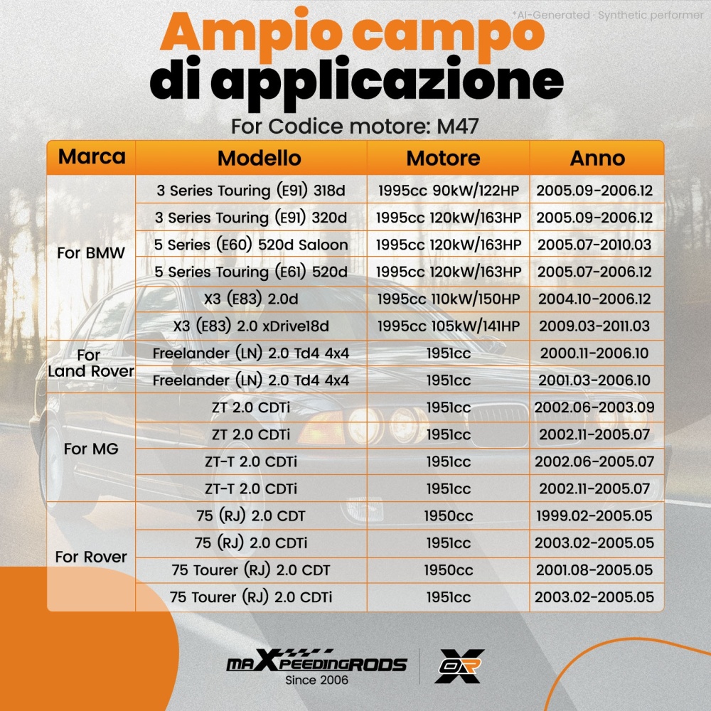 Chiave Albero compatibile per BMW Serie 3 Coupé E46 320Cd 110kW 2003-2005 M47