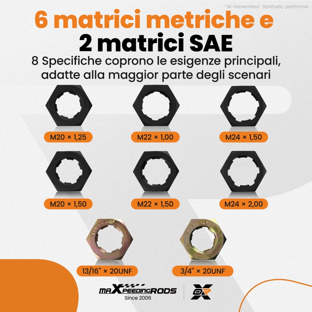 8 Pezzi Rifilettatura Assale for Auto Trazione Anteriore Chiave 1-1/4 Acciaio