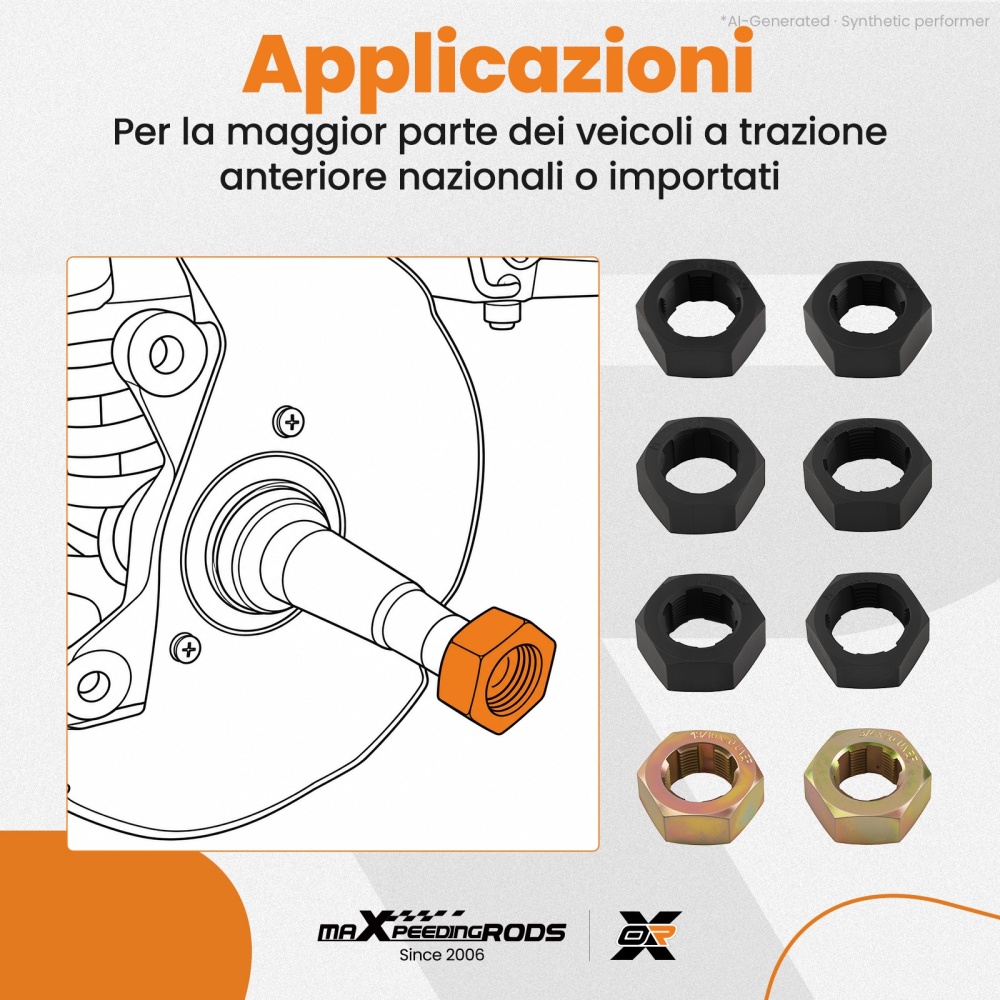8 Pezzi Rifilettatura Assale for Auto Trazione Anteriore Chiave 1-1/4 Acciaio