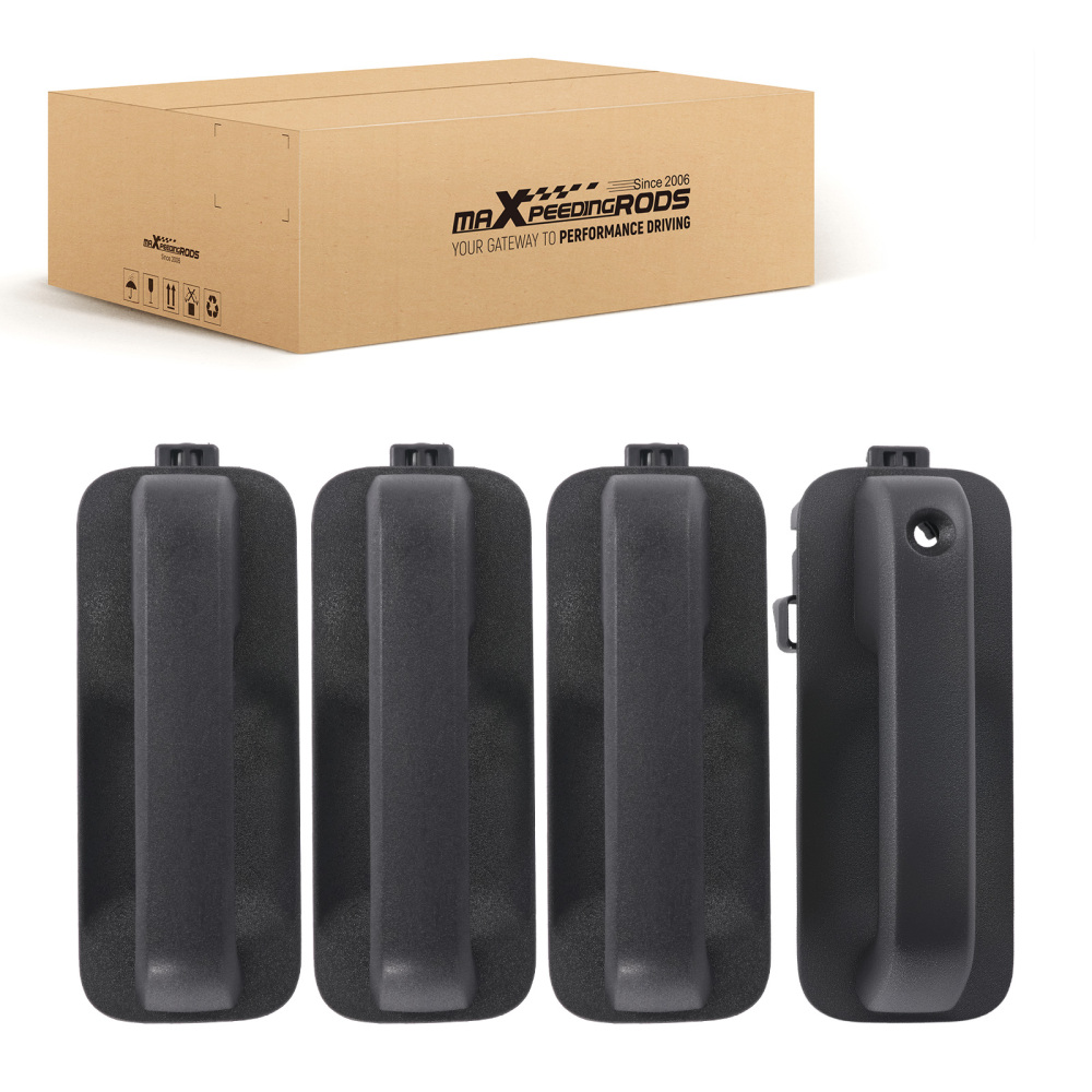 Front Rear Outer Door Handle compatible for Ford F-150 2015-2020 Black ABS 4Pcs