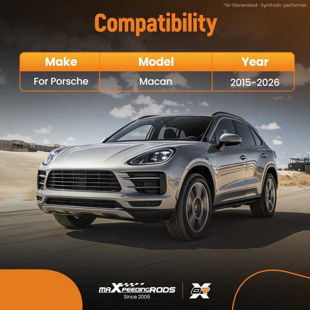 1* Cargo Liner Trunk compatible for Porsche Macan 2015-2026 Black TPE Custom Fit Mat