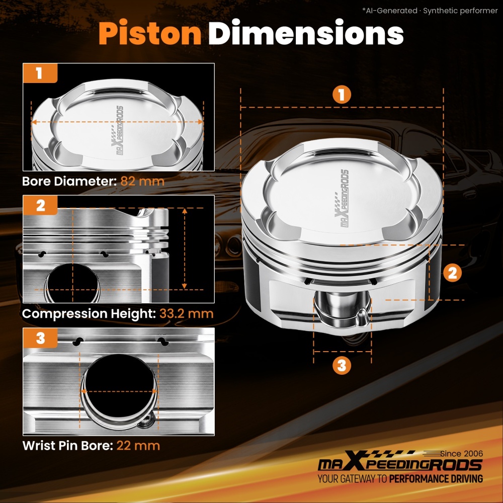 4032 Forged Pistons Compatible for BMW 3 Series G20 F30 X3 G01 X4 G02 2.0T L4 2015-2024