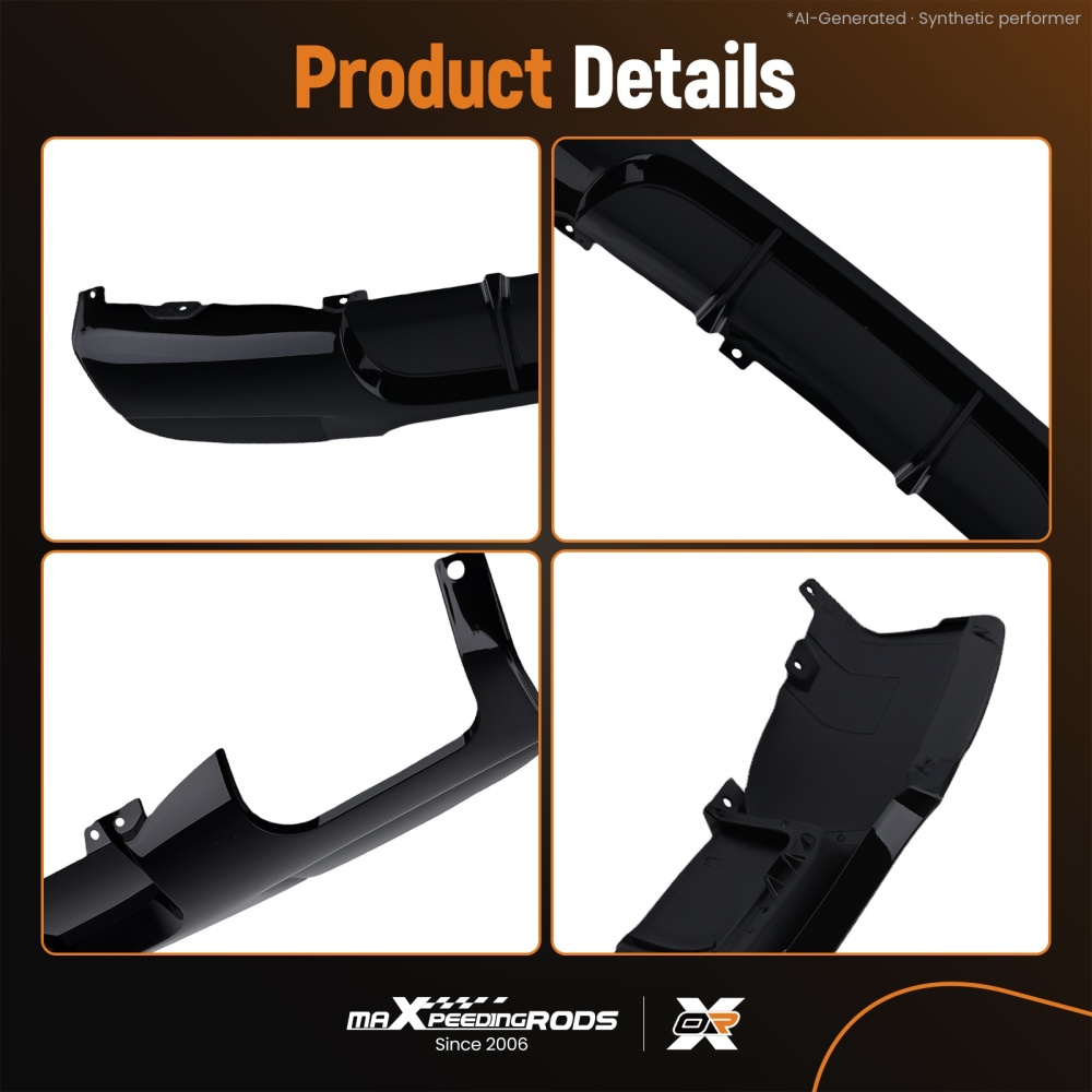Gloss Black Rear Diffuser Twin Exhasut compatible for BMW 3 Series E90 E91 M Sport 2005-12
