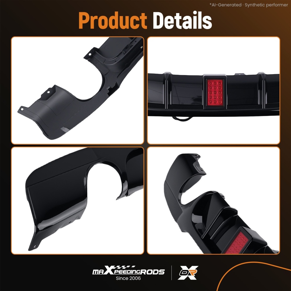 Rear Diffuser Dual Twin Exhaust Tip Gloss Black compatible for BMW 3 Series E90 E91 M Sport