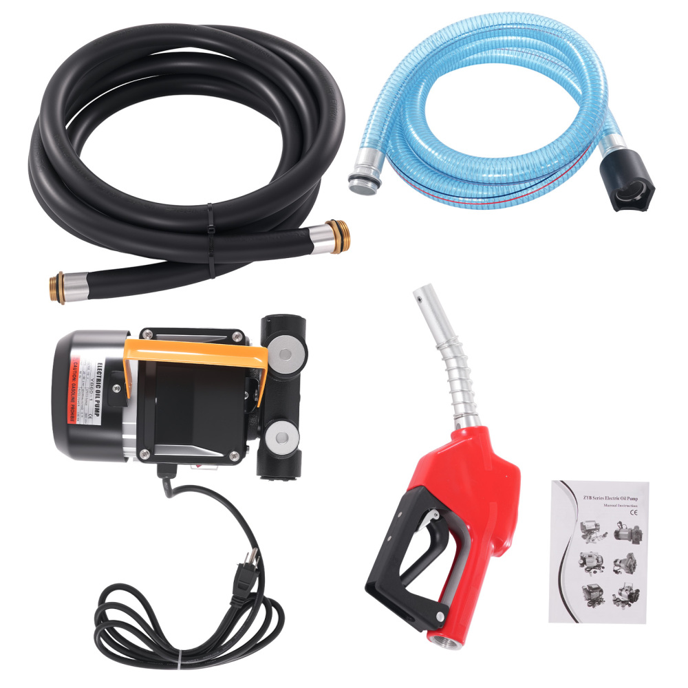 110V Electric Diesel Transfer Pump 16GPM 3/4HP Cast Iron w/ Auto Refuel Gun