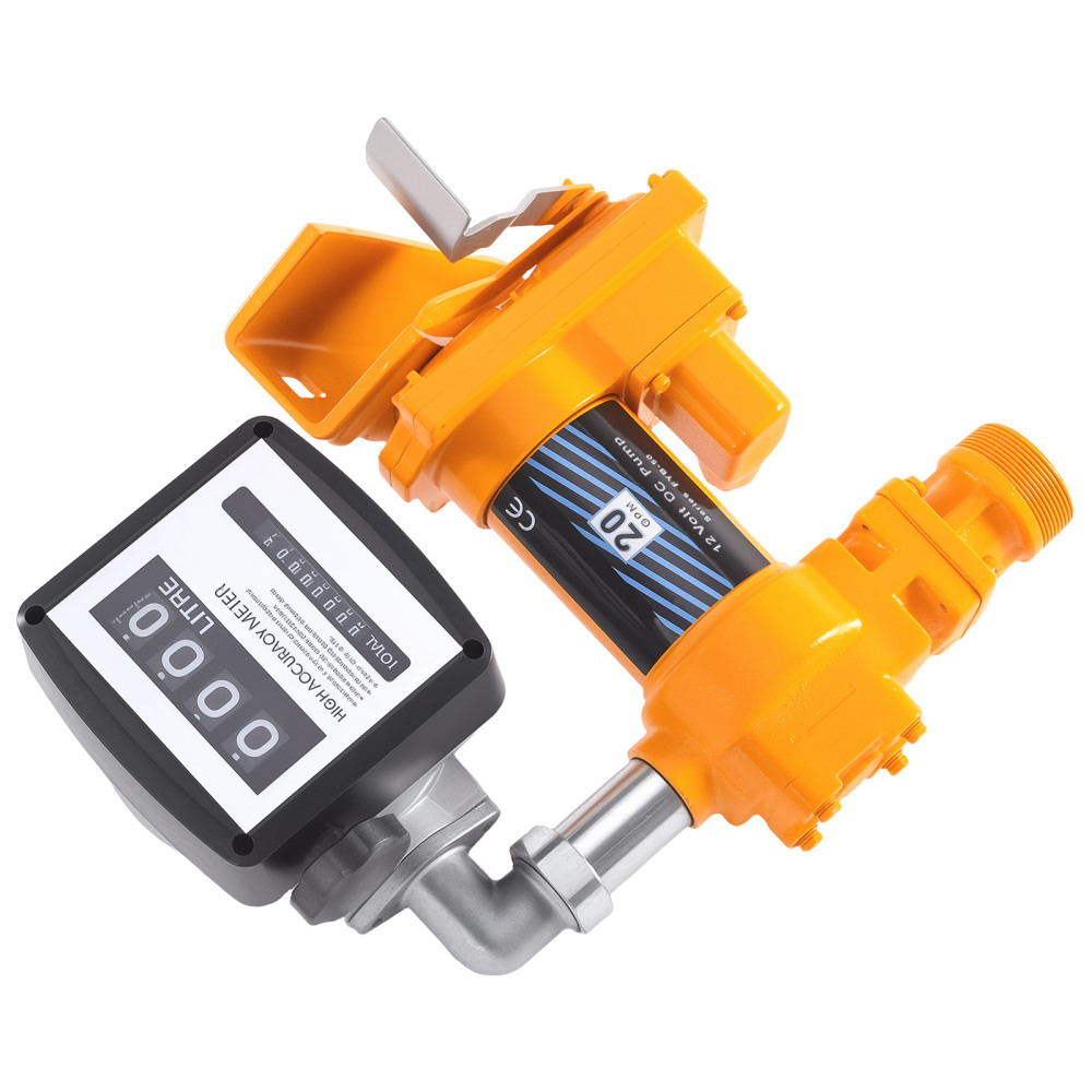 Electric Fuel Transfer Pump for Snowmobiles Jet Skis 12V 20GPM with Meter