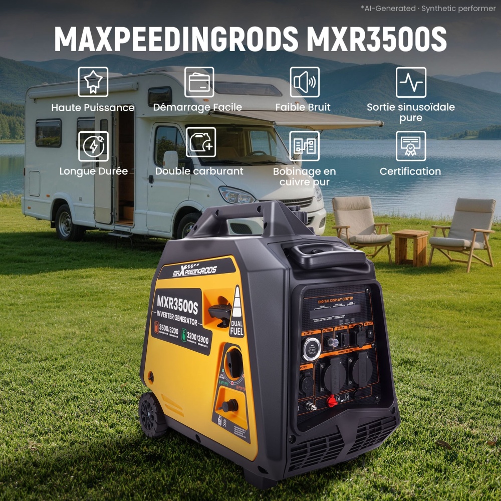 groupe électrogène LPG/essence 3500W inverter électrique for camping car