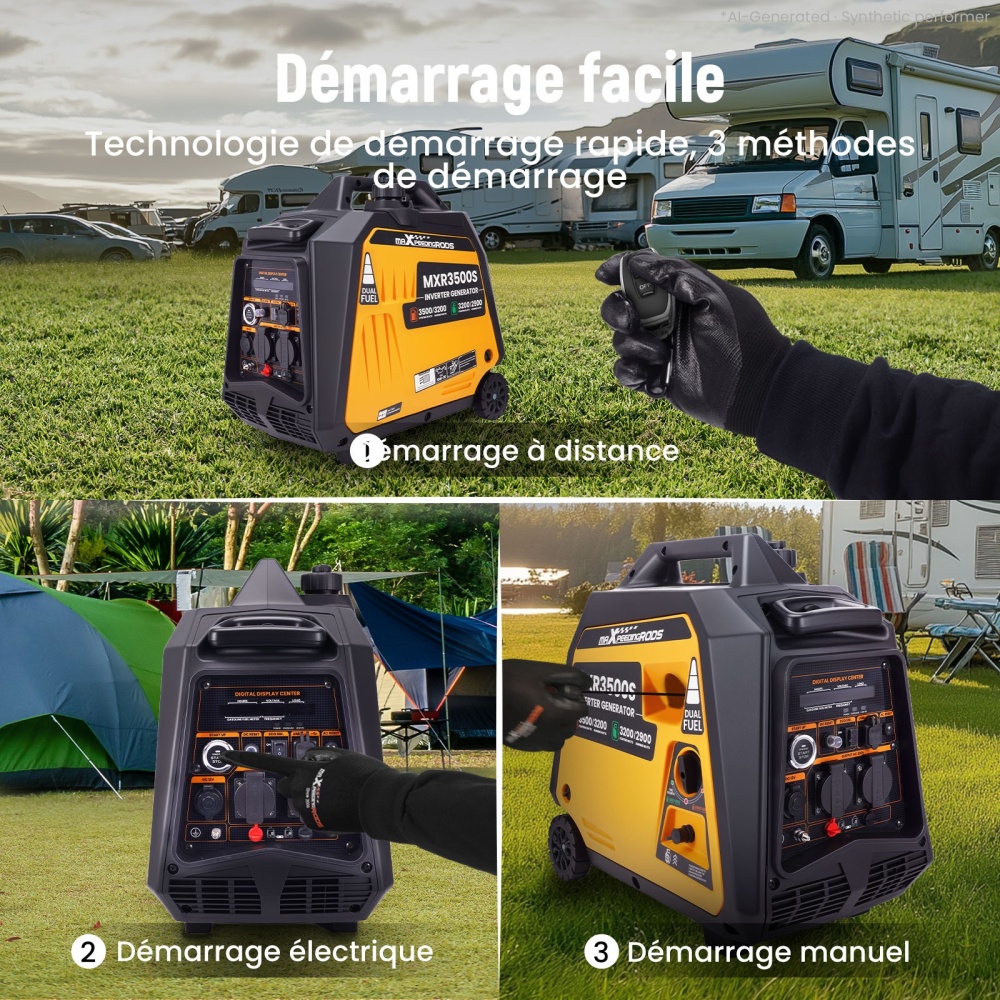 groupe électrogène LPG/essence 3500W inverter électrique for camping car